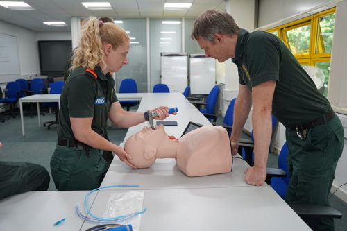 Steve and colleague try out the Smart Airway