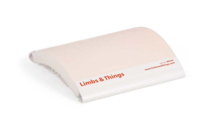 Large wound closure pad in light skin tone by limbs and things 