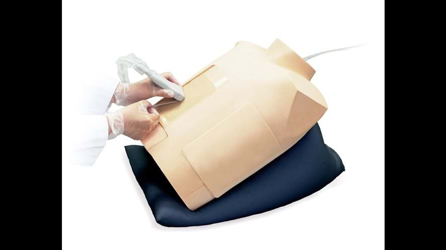 Needle injection into the Ultrasound Guided Pericardiocentesis Simulator