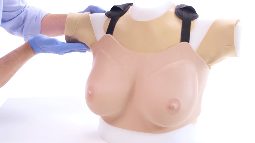 Advanced Breast Examination Trainer In Light Skin tone by Limbs and Things includes lymph nodes