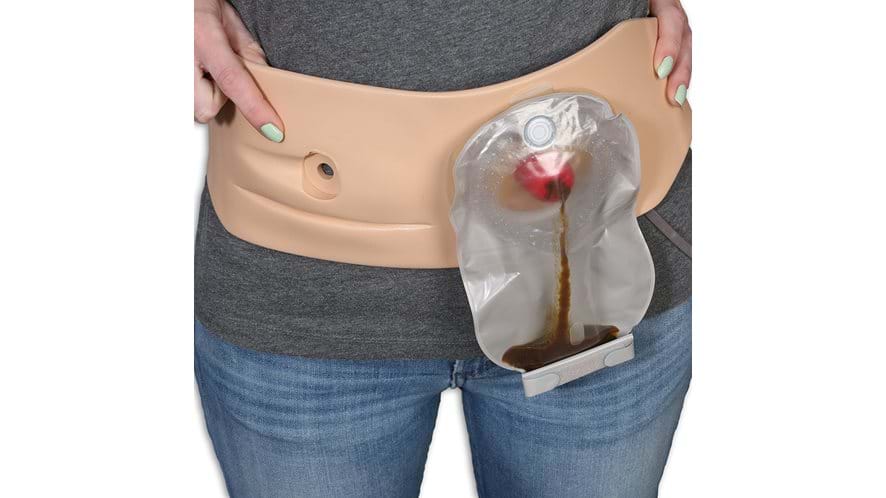 Pouching techniques of a stoma using the Ostomy Pouching Trainer 