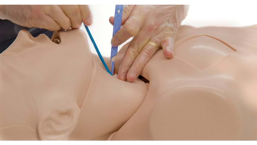 Truman Trauma Torso in Light skin tone for airway simulation training in emergency situations 