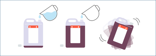 Dilute the concentrated venous blood and shake well