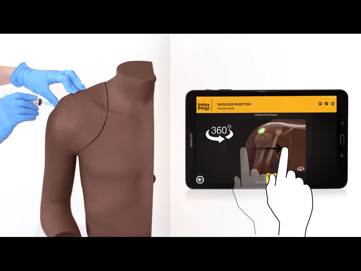 Shoulder Injection Simulation Model Shoulder Injection Trainer - Palpation Guided (Dark Skin Tone) | Limbs ...